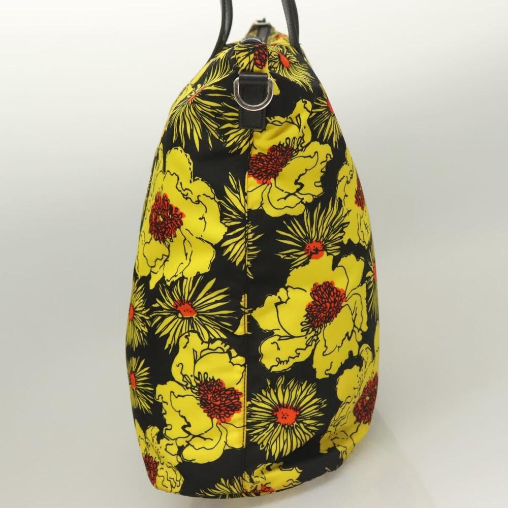 PRADA Hand Bag Nylon Yellow Silver - Picture 4 of 9